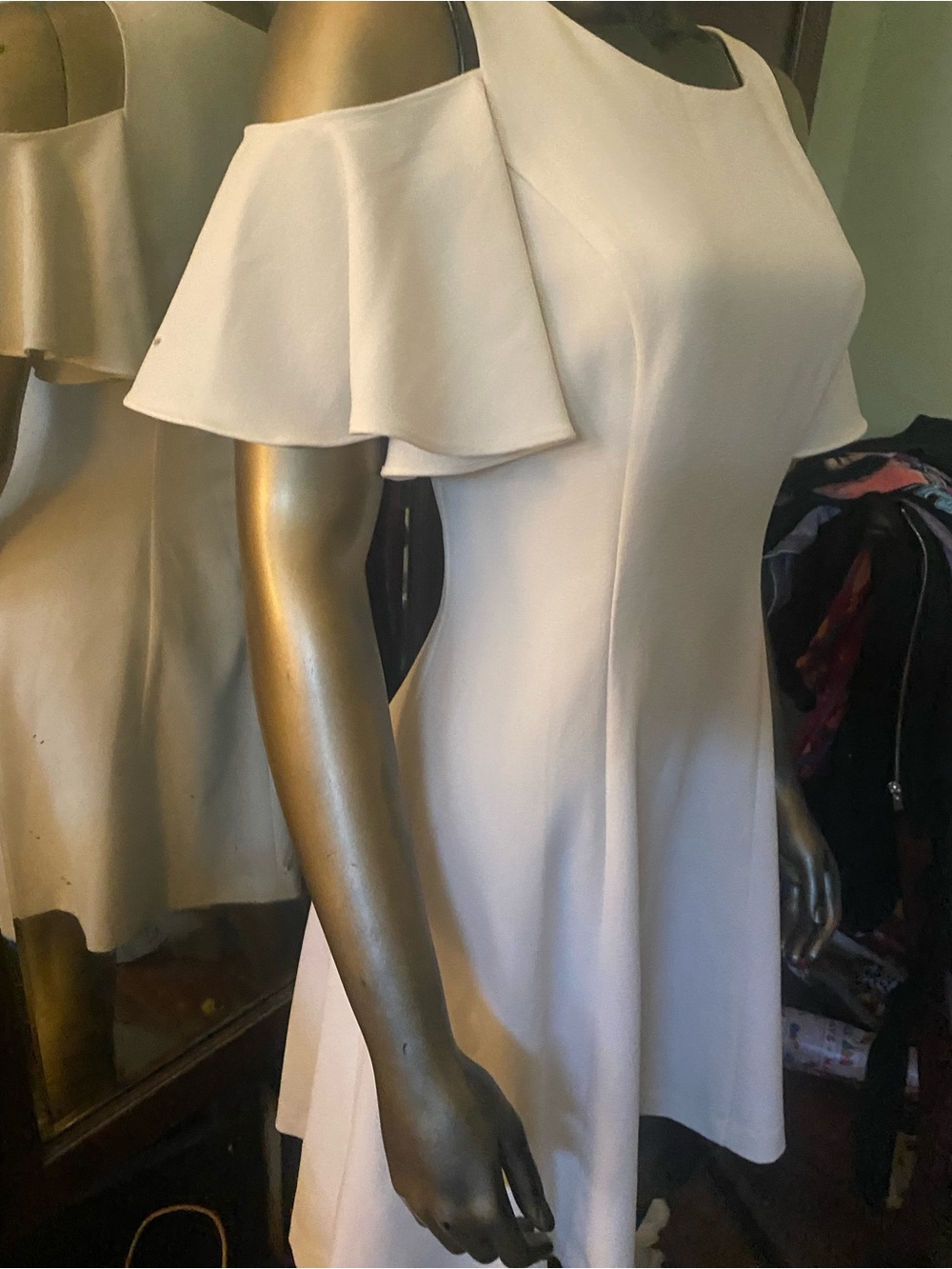 NWOT Eliza J Cream Cold-Shoulder Mini Dress - Picture 4 of 5